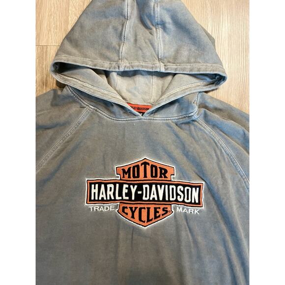 Harley-Davidson Hoodie 2XL Vintage Washed Gray, Genuine MotorClothes - Picture 2 of 8